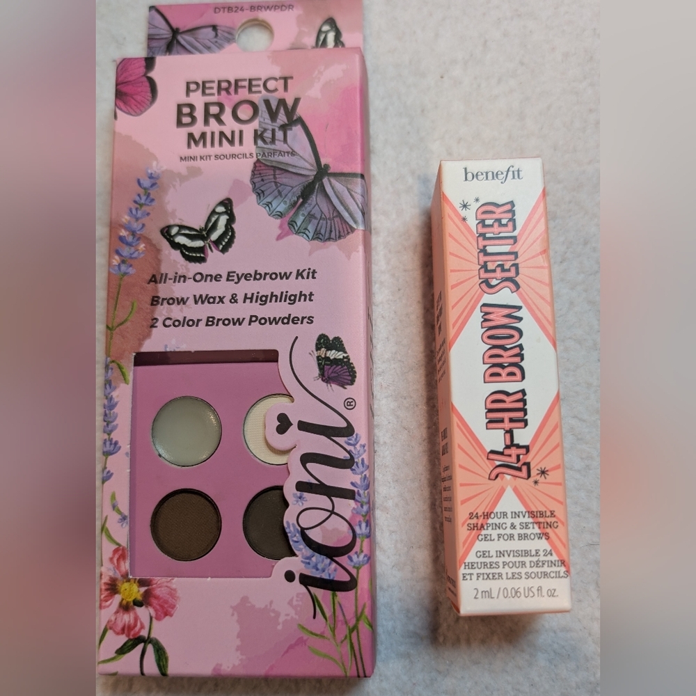 Ioni Perfect Brow Mini Kit, Benefit 24-Hr Brow Setter - selling as a set